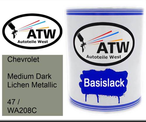 Chevrolet, Medium Dark Lichen Metallic, 47 / WA208C: 1L Lackdose, von ATW Autoteile West.